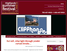 Tablet Screenshot of highlandssummerfestival.on.ca